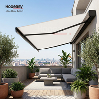 Auvent rétractable motorisé moderne à cassette intégrale pour terrasse extérieure, protection solaire, résistant aux UV, structure en aluminium, jardin, balcon