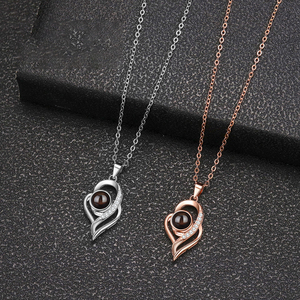 สร้อยคอ100ภาษาที่กำหนดเองผมรักคุณ925เครื่องเงินสเตอร์ลิงทันสมัยของขวัญปาร์ตี้วันวาเลนไทน์ของผู้หญิงส่งของ - Product Image 1