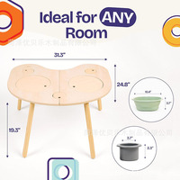 Table de jeu en bois pour enfants, table sensorielle, chaises pour enfants pour événements et table et chaise d'étude pour tout-petits, deux-en-un