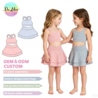 Robe de yoga pour filles, vêtements de sport pour enfants, tenue de fitness, vêtements de yoga avec logo personnalisé, bordure picotée