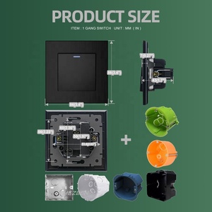 ซ็อกเก็ตและสวิตช์ไฟฟ้าสวิตช์ไฟแบบปุ่มเดียวสวิตช์ไฟอลูมิเนียมเคลือบ LED กรอบ10A สำหรับบ้านและโรงแรม - Product Image 6