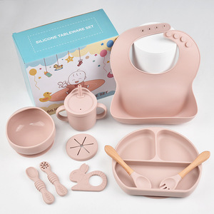 Nouvel ensemble d'assiettes et de bols d'alimentation pour bébé en silicone de qualité alimentaire avec compartiments, personnalisable - Product Image 3