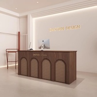 Comptoir de réception pour salon de beauté, bar d'hôtel, magasin de vêtements, style Wabi-Sabi, sur mesure, en MDF, mobile