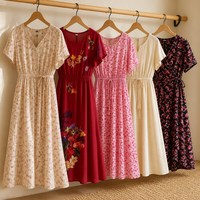 Robe longue pour femme à col montant, design élégant à col haut, style modeste