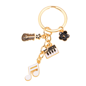 Doux <span class=keywords><strong>Piano</strong></span> & Guitare Alliage Porte-clés Accessoire d'instrument de musique Cadeau ou Souvenir pour les amateurs de musique - Product Image 4