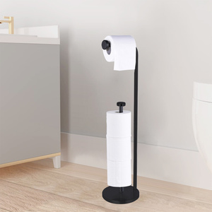 Free Standing Bathroom <strong>Toilet</strong> <strong>Paper</strong> <strong>Holder</strong> <strong>Stand</strong> with Reserve Stainless Steel Hot Selling Modern Tissue <strong>Holder</strong> Metal Apartment - Product Image 1