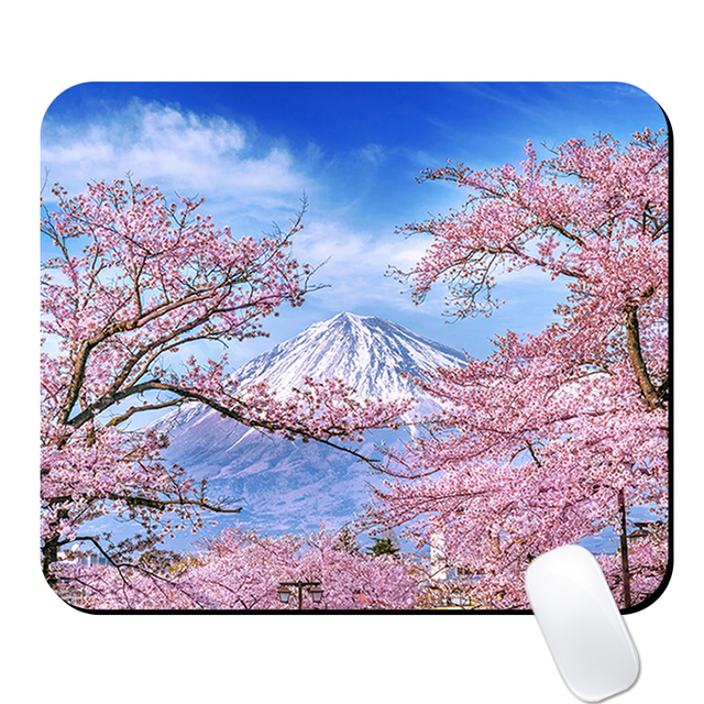 Manufacture Fuji Blossom Gaming Mouse Pad Neoprene Sublimation Blank Mousepad Personalized Design Computer Desk Mat