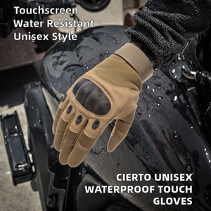 Gants de moto unisexes en polyester, compatibles écran tactile, doigts entiers, respirants, imperméables, avec protection rigide des articulations et poignet réglable - Product Image 2