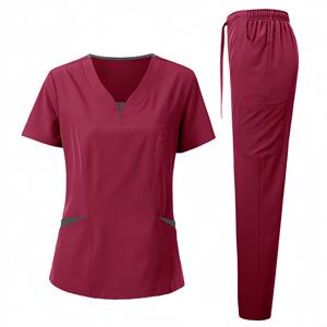 Conception de logo personnalisé Doux Infirmière Médecin Infirmière Costume Ensemble Hôpital Chirurgical Respirant Médical Gommage Uniforme pour les Femmes - Product Image 3