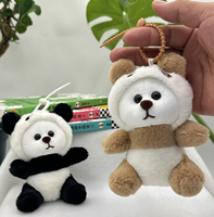 Porte-clés en peluche panda mignon 12 cm, pendentif panda lisant un livre, prix de jeu pour machine à griffes d'arcade, vente en gros, fabrication OEM