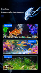 Ensemble d'aquarium 5-en-1 ultra-transparent à pliage à chaud, petit aquarium rectangulaire en verre écologique - Product Image 4