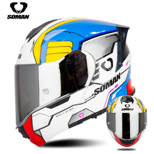หมวกกันน็อคเปิดหน้า SOMAN SM965 รุ่นใหม่ วัสดุ ABS พร้อมกระจกสองชั้นแบบพลิกขึ้นได้ สำหรับคนศีรษะใหญ่ ใช้ได้ทุกฤดู สำหรับขี่กลางแจ้ง ได้รับการรับรองมาตรฐาน ECE DOT - Product Image 3