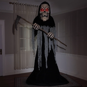 Decoración de Halloween Animatrónica Gigante de Interior con Forma de Ceñador Espeluznante con Guadaña para Animación y Horror - Product Image 3