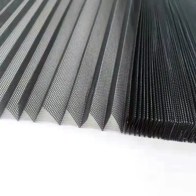 XFD Modern Pleated Window Screen Mosquito Net Durable Fiberglass PET Mesh Fire Resistant Easy Installation for Home Hotel Use