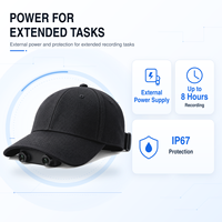 Caméra de sécurité intelligente étanche IP67 1080P à double objectif, enregistreur vidéo monté sur casque pour chantier de construction