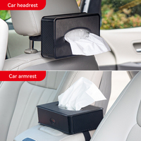 Pare-soleil de voiture en plastique universel en fibre de carbone, organisateur de sièges arrière, kits d'intérieur, stockage de serviettes en papier, kits de support de boîte à mouchoirs