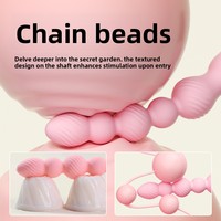 Plug anal en silicone anti-bactérien avec perles en chaîne, vibrateur à 10 modes, rechargeable, étanche, jouet sexuel pour adultes unisexe pour femmes et hommes