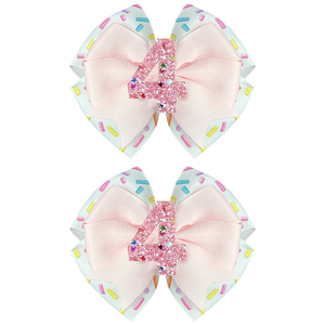 Lazos para el pelo con purpurina para 1-6 años de edad, lazos para el pelo de feliz cumpleaños, accesorios elegantes para el cabello para bebés y niños - Product Image 4