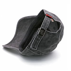 Chất lượng cao đau khổ thêu rửa bông denim <span class=keywords><strong>6</strong></span> Bảng điều chỉnh không có cấu trúc cong vành thể thao bóng chày mũ cổ điển CHA mũ - Product Image 4