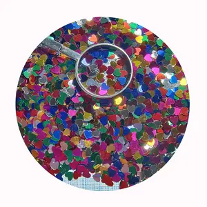 4 мм многоцветные пайетки в виде сердца аппликация Плоские Блестки Лазерные ломтики для дизайна ногтей День Святого Валентина украшения