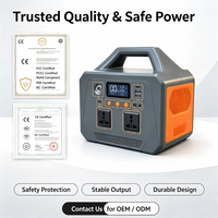 Station d'alimentation portable 500W 384Wh LiFePO4, générateur solaire, alimentation de secours pour le camping, la maison et l'extérieur