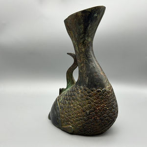 Escultura de Arte Antigua en Forma de Carpa de Latón, Modelo de Fundición 3D, Pieza Coleccionable para Exhibición - Product Image 4