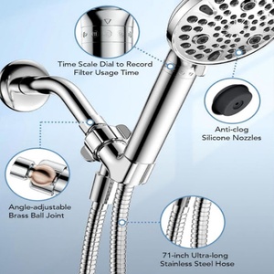 Handheld Shower Head with Filter High Pressure Shower Head with 10 <b>Spray</b> Modes Hard Water Softener Showerhead with Hose - Product Image 6