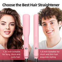 Fer plat personnalisé en titane miroir de 1.35 pouces OEM ODM 450 degrés utilisé pour le lisseur de cheveux à la kératine de salon de coiffure
