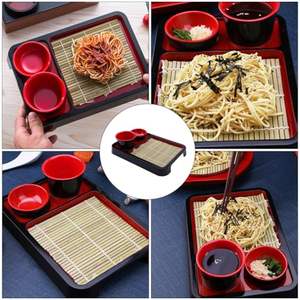 Bandeja Rectangular de Plástico Japonesa para <span class=keywords><strong>Soba</strong></span>, Bandeja para Servir <span class=keywords><strong>Sushi</strong></span>, Plato para Salsas, Ecológica para el Hogar, Restaurante y Cocina - Product Image 4