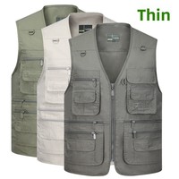 Gilet multifonctionnel à plusieurs poches pour le travail, la pêche, l'escalade, les voyages, les activités de plein air, séchage rapide, respirant, en maille, pour hommes