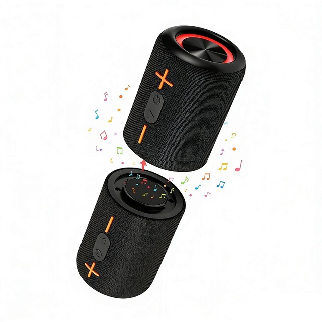 Outdoor Party Speaker IP6 Waterproof Wireless for 5.3 Portable RGB LED Mini Bass Music Player AirPlay USB/AUX Plastic