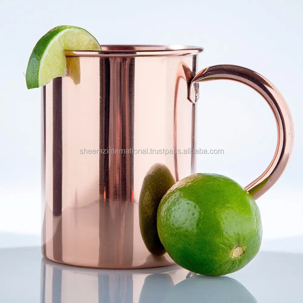 Tasses en cuivre de luxe personnalisées Mule de Moscou pour la bière au gingembre en métal pur de cuivre Mule de Moscou de l'exportateur indien