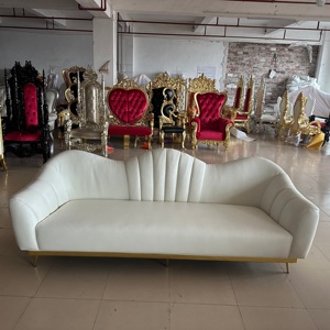 Precio de fábrica estilo moderno blanco <span class=keywords><strong>reina</strong></span> y Rey asiento de amor boda Hotel escenario sofá evento decoración banquete área de descanso - Product Image 3