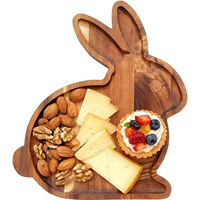 Le Plateau en Bois en Forme de Lapin Adorable pour la Décoration de Table des Événements de Pâques, des Fêtes, des Jardins d'Enfants et des Célébrations