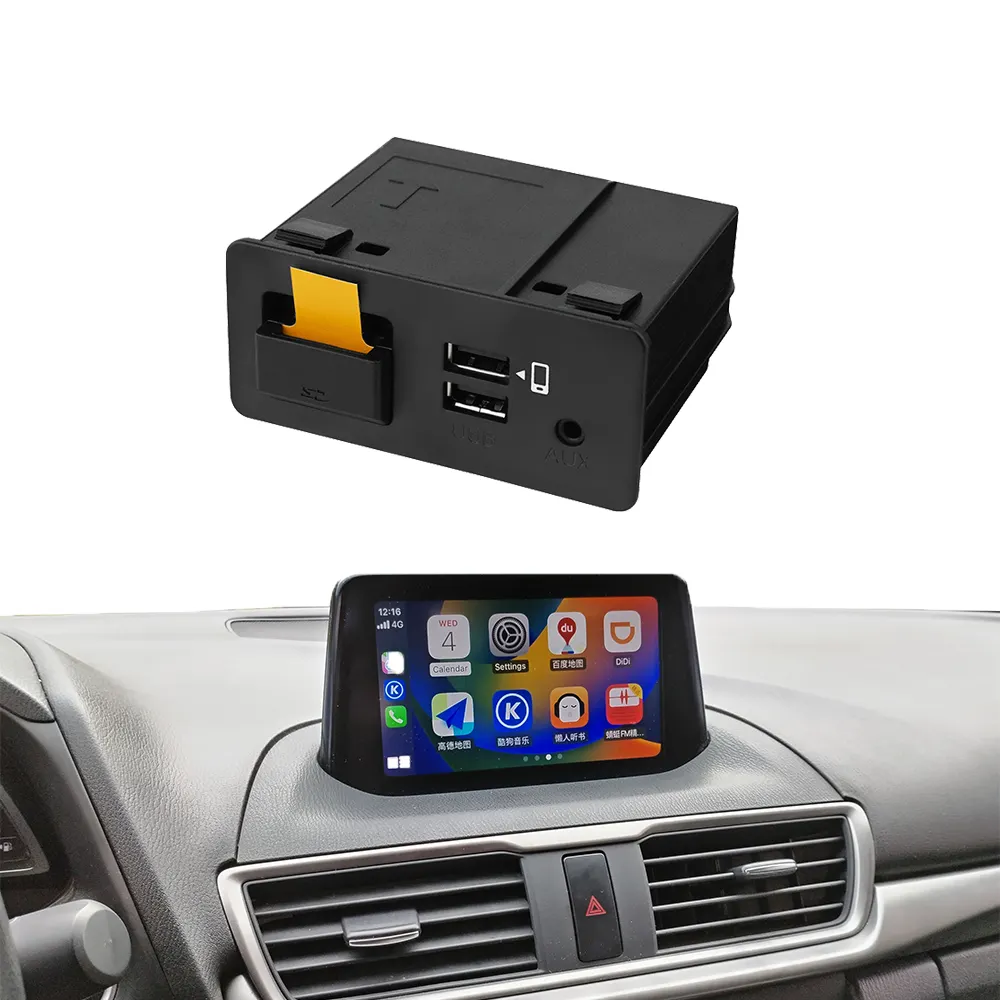 Retrofit con cable Apple CarPlay Android Auto USB adaptador Hub OEM para Mazda 2 3 6 CX30 CX5 CX8 CX9 MX5 Miata TK78669U0C Kit