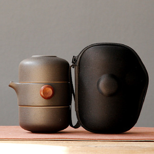 Glaze Quick Cup Ceramic Travel <b>Tea</b> <b>Set</b> Modern One <b>Pot</b> Two Cups Portable Outdoor Car Bag Mini Kung Fu <b>Tea</b> Brewing <b>Set</b> - Product Image 5