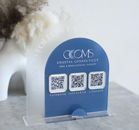 Base de Acrílico Personalizada con Código QR para Salón de Belleza, Escanea para Pagar, Exhibición de Mesa, Letrero con Múltiples Iconos de Código QR
