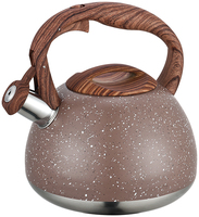 Bouilloire à thé sifflante en acier inoxydable de 2.7 litres à fond unique avec utilisation de l'eau corporelle en plastique Capacité de 3L
