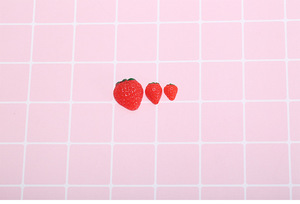 Cabochon plat en résine de fruits <span class=keywords><strong>fraise</strong></span>, mini-aliment décoratif, fourniture d'art, breloque, artisanat DIY - Product Image 6