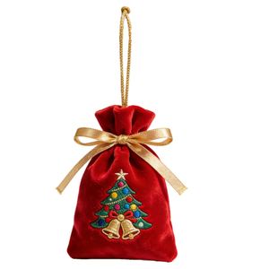Ventes en gros de sacs en velours personnalisés avec logo brodé pour cadeaux de Noël - Product Image 1