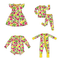 Groothandel op maat gemaakte logo zachte katoenen meisjes 2-delige set met fruitprint, wijde top en shorts voor zomerse casual activiteiten, OEM-service