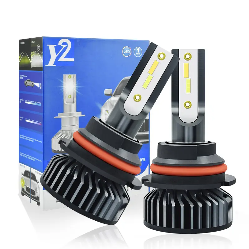 F2 LED far 50w araba sis farları sarı ve beyaz parlak 1860 çip DC12V h4 led far h11 led far 9005 H1 H3 H7 ampul