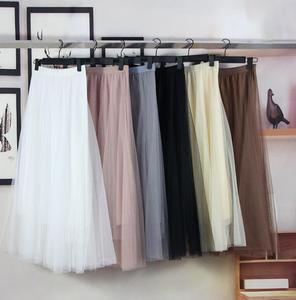 Ecowalson <span class=keywords><strong>Tulle</strong></span> Jupes Femmes Noir Gris Blanc Adulte <span class=keywords><strong>Tulle</strong></span> <span class=keywords><strong>Jupe</strong></span> Élastique Taille Haute Plissée Midi <span class=keywords><strong>Jupe</strong></span> - Product Image 6