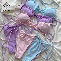 Zwemkledingfabrikant Hoge Kwaliteit Badpak Op Maat Bikini Set logo Handdoek Bikini Tweedelig Dames Zwempak