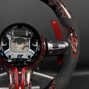 Volant en fibre de carbone forgée rouge en promotion pour BMW M2 M3 M4 M5 F10 <span class=keywords><strong>F50</strong></span> F30 F32 F80 F82 F90 E90 E92 E60 E63 G20 G30 - Product Image 4