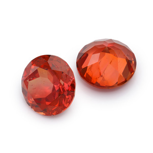 Cadermay Padparadscha Orange Red Round Lab Created Corundum Gemstone For Jewelry Making - Product Image 3
