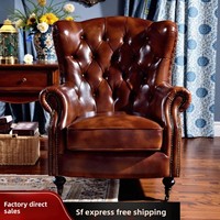 Chaise industrielle en bois massif antique de luxe léger pour une personne confortable à dossier haut pour les loisirs