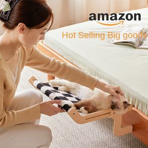 Hamaca de madera maciza para gatos, cama colgante para mascotas con estante para ventana, balcón <span class=keywords><strong>o</strong></span> alféizar de ventana, tumbona para gatos - Product Image 2