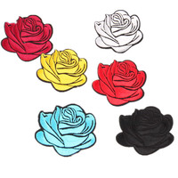 Écusson à fleurs brodé à repasser personnalisé, tissu d'accessoires de vêtement du fabricant, matériau principal pour la décoration de chapeau et de vêtements