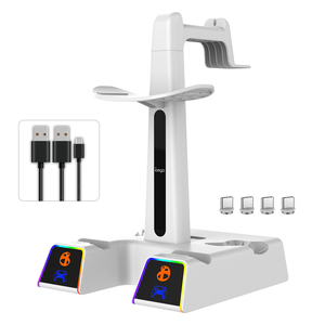 Nouvelle station de charge multifonction RGB à charge rapide, support de rangement pour casque, accessoires de jeu, chargeur de manette pour <span class=keywords><strong>PS5</strong></span> <span class=keywords><strong>VR2</strong></span> - Product Image 4
